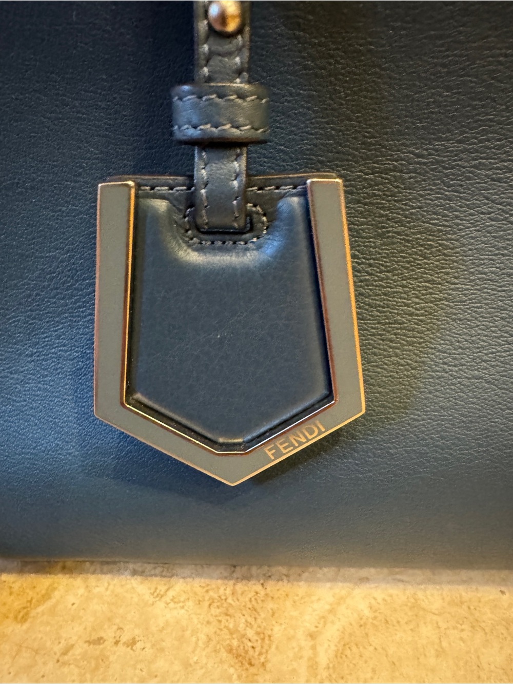 Fendi 2Jours Petite Blue Leather Top-Handle Crossbody Bag - Picture 4 of 16